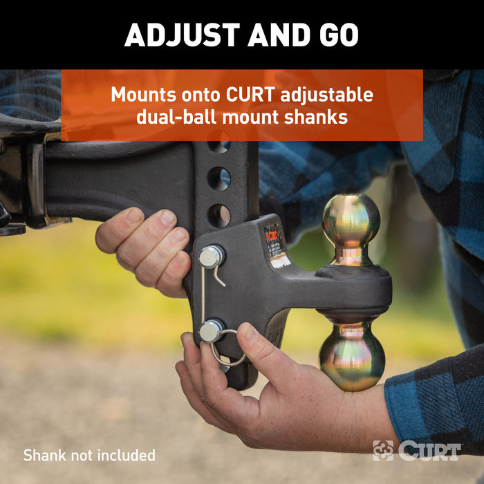 CURT 45934 HD Dual Ball Attachment for Weight Distribution Shank - Truck Part Superstore