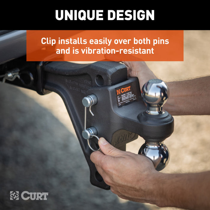 CURT 45935 Adjustable Trailer Hitch Ball Mount with Dual Ball, 2" Shank, 15K - Truck Part Superstore