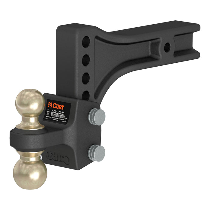 CURT 45937 HD Adjustable Trailer Hitch Ball Mount with Dual Ball, 2-1/2" Shank, 20K - Truck Part Superstore