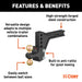 CURT 45937 HD Adjustable Trailer Hitch Ball Mount with Dual Ball, 2-1/2" Shank, 20K - Truck Part Superstore
