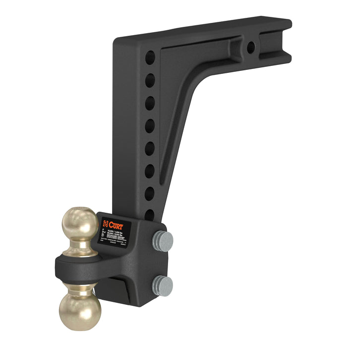 CURT 45939 HD Deep-Drop Adjustable Hitch Ball Mount with Dual Ball, 2-1/2" Shank, 20K - Truck Part Superstore