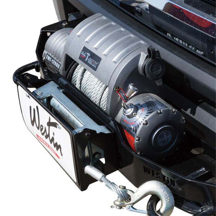 Westin 46-20055 Winch Mount License Plate Relocator; Black; Hardware Included; - Truck Part Superstore