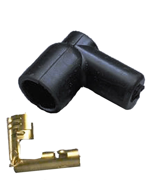 Taylor Cable 46056 Coil Boot / Terminal Kit; Size 7-9mm; 90 deg.; Socket Style; Quantity 1; Black; - Truck Part Superstore