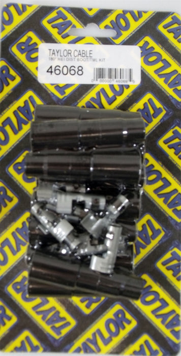Taylor Cable 46068 Distributor Boot / Terminal Kit; Size 7-9mm; 180 deg. HEI; Black; - Truck Part Superstore