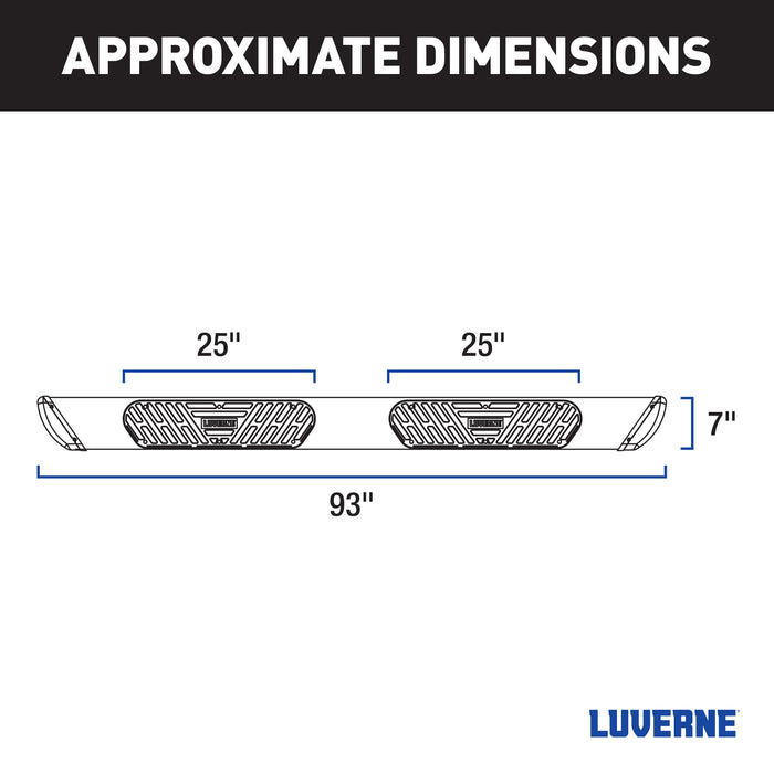 LUVERNE 477093-401733 Regal 7 Polished Stainless 93" Oval W2W Steps, Select Ford F-250, F-350, F-450 - Truck Part Superstore