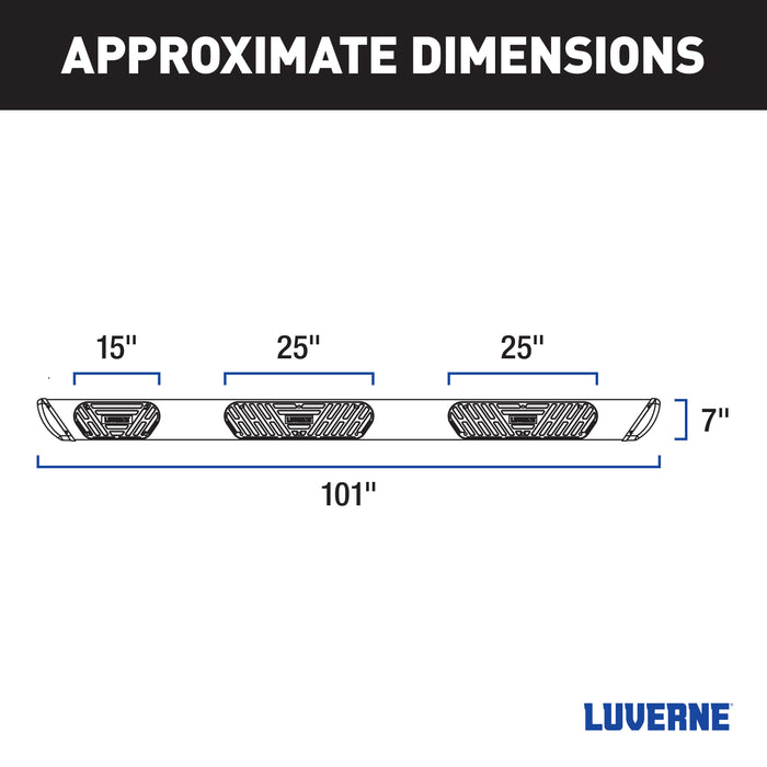 LUVERNE 477101-401733 Regal 7 Polished Stainless 101" Oval W2W Steps, Select Ford F-250, F-350, F-450 - Truck Part Superstore