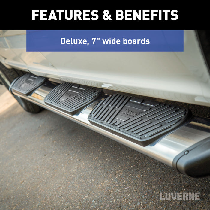 LUVERNE 477108-401733 Regal 7 Polished Stainless 108" Oval W2W Steps, Select Ford F-250, F-350, F-450 - Truck Part Superstore