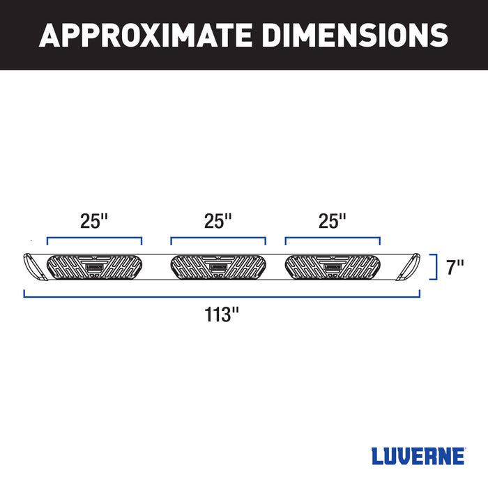 LUVERNE 477113-401733 Regal 7 Polished Stainless 113" Oval W2W Steps, Select Ford F-250, F-350, F-450 - Truck Part Superstore