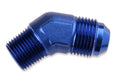 Mr Gasket 482307 Adapter Fitting; 45 Degree; -8 AN Male To 1/4 in. NPT Male; Anodized Blue; - Truck Part Superstore