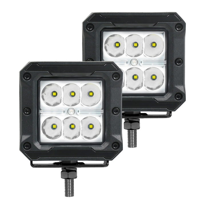 Go Rhino 751803023SCS Bright Series Lights - Pair of 3x3 Cube Spot Light Kit - Truck Part Superstore