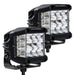 Go Rhino 750300323FCS Bright Series Lights - Pair of 4x3 Sideline Cube Flood Light Kit - Truck Part Superstore