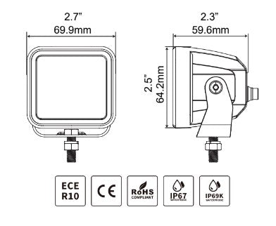 Go Rhino 750200321SCS Blackout Series Lights - Pair of 2x2 Cube Spot Light Kit - Truck Part Superstore