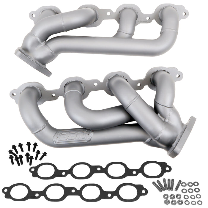 BBK Performance Parts 4047 2014-2018 Chevy GM Truck 5.3L 6.2L 1-3/4 Shorty Headers (TITANIUM CERAMIC) - Truck Part Superstore