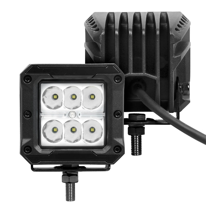Go Rhino 751803023SCS Bright Series Lights - Pair of 3x3 Cube Spot Light Kit - Truck Part Superstore
