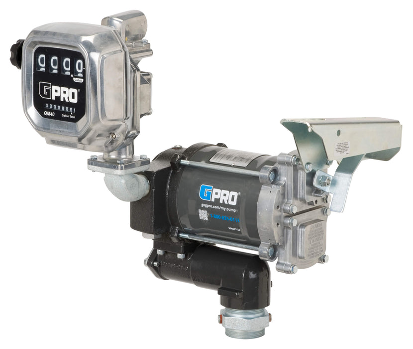 GPRO PRO20-115 fuel transfer pump with nozzle holder, and QM40 fuel meter