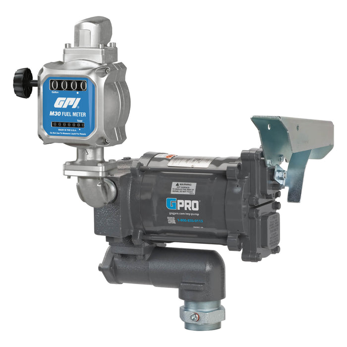 GPRO PRO20-115 fuel transfer pump with nozzle holder and GPI M30 fuel meter