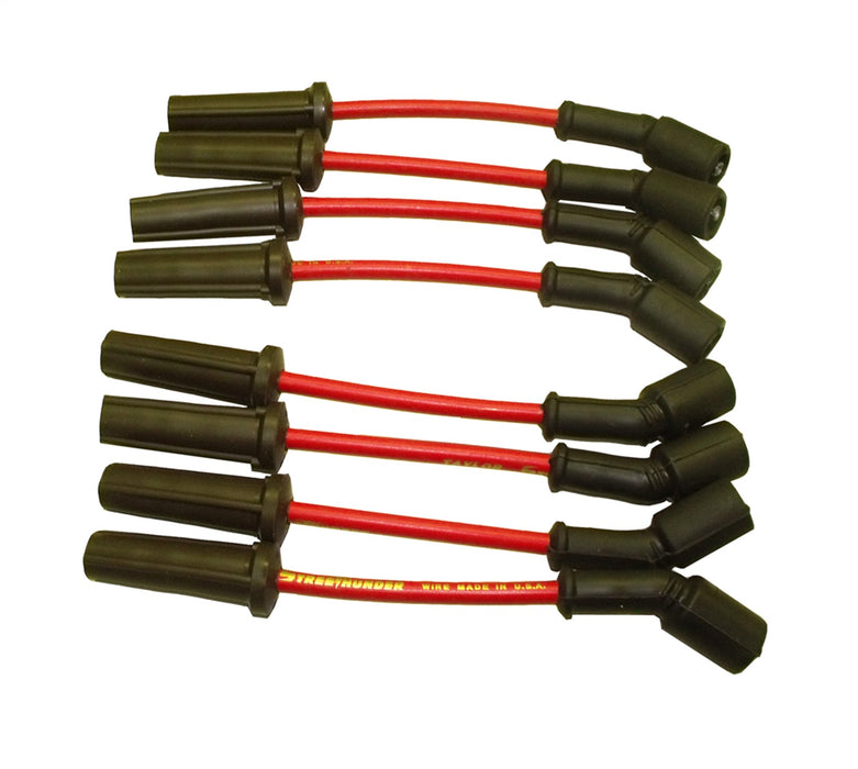 Taylor Cable 51244 Street Thunder 8mm Ignition Wire Set; Red; Stock; 9.5 in.; 180 Deg. Plug Boot; - Truck Part Superstore