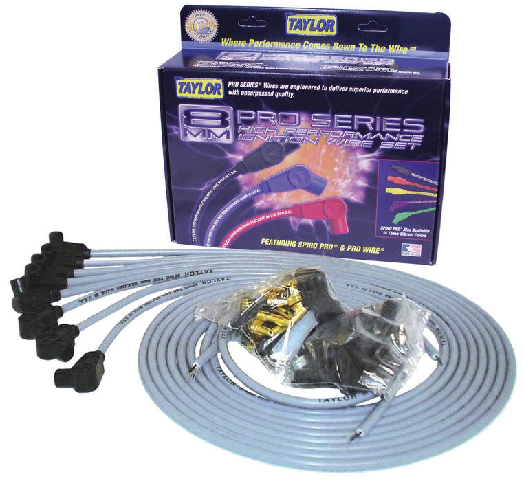 Taylor Cable 54816 8mm Spiro-Pro Ignition Wire Set; Custom Fit; 8 cyl.; 8mm; Gray ; - Truck Part Superstore