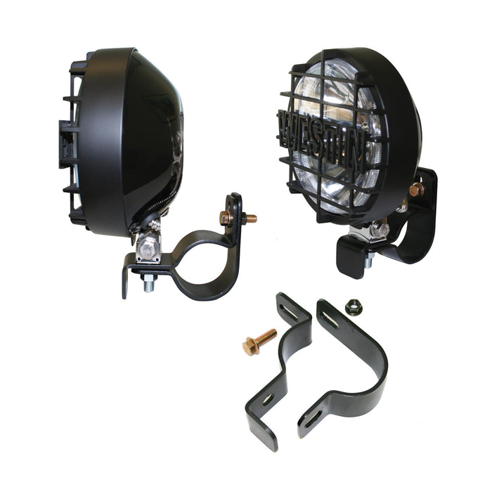 Westin 57-0005 HDX Grille Guard Clamp LED Light Mount; Black; Steel; Pair; - Truck Part Superstore