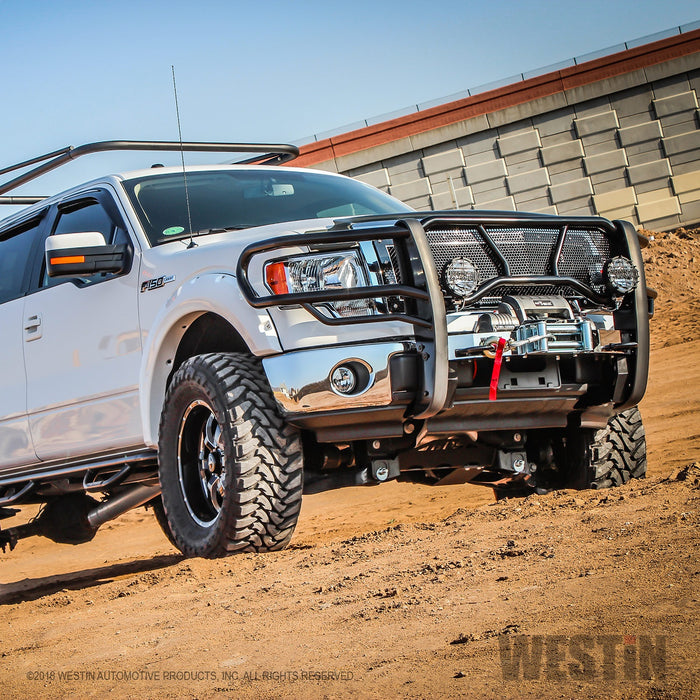 Westin 57-92505 HDX Winch Mount Grille Guard; Steel; Black Finish; - Truck Part Superstore