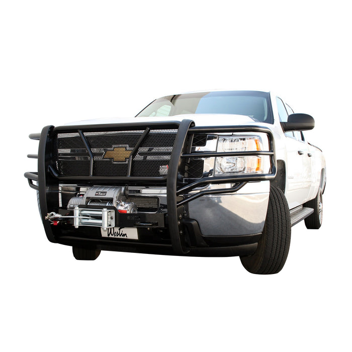 Westin 57-93615 HDX Winch Mount Grille Guard; Steel; Black Finish; - Truck Part Superstore