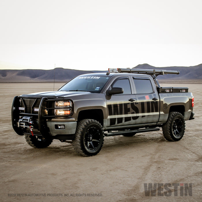 Westin 57-93685 HDX Winch Mount Grille Guard; Steel; Black Finish; - Truck Part Superstore