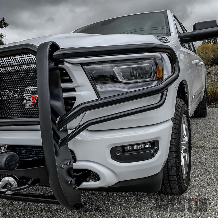 Westin 57-93975 HDX Winch Mount Grille Guard; Steel; Black Finish; - Truck Part Superstore