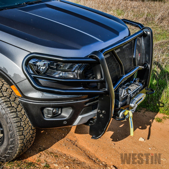 Westin 57-93985 HDX Winch Mount Grille Guard; Black; Steel; - Truck Part Superstore