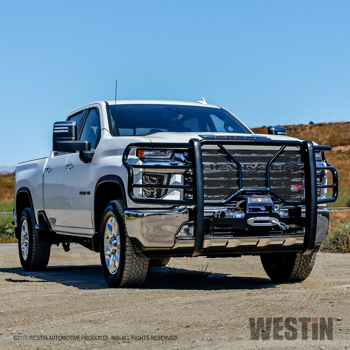 Westin 57-93995 HDX Winch Mount Grille Guard; Steel; Black Finish; - Truck Part Superstore