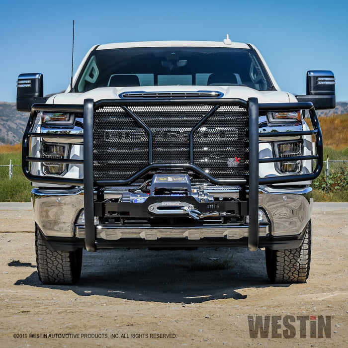 Westin 57-93995 HDX Winch Mount Grille Guard; Steel; Black Finish; - Truck Part Superstore