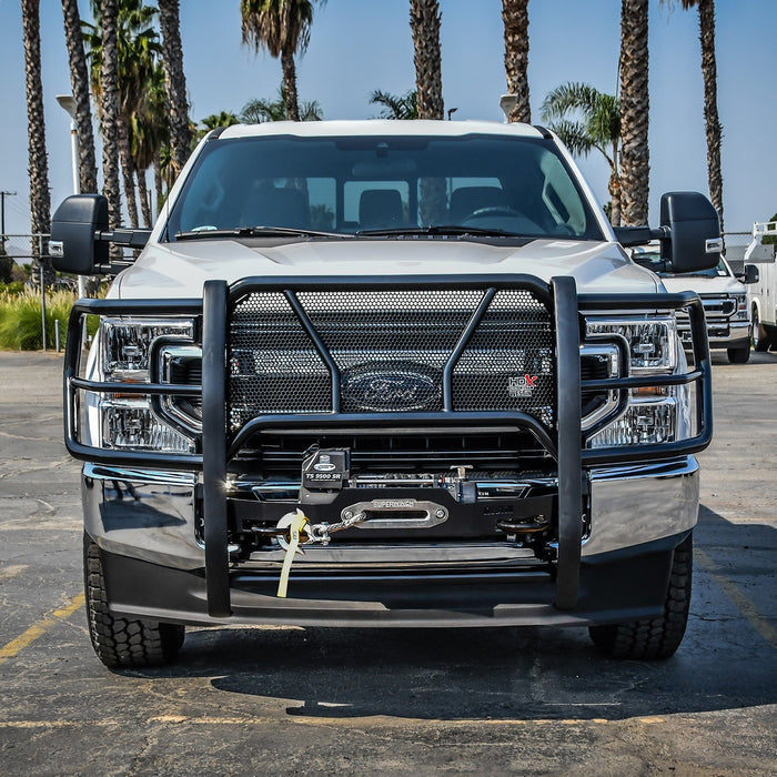 Westin 57-94015 HDX Winch Mount Grille Guard; Black; Steel; - Truck Part Superstore