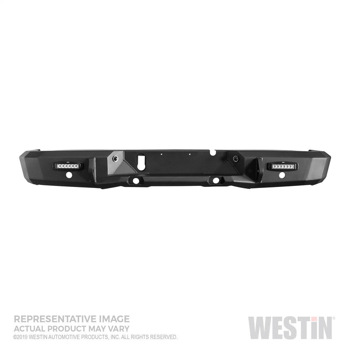 Westin 58-261925S HDX Rear Bumper; Textured Black; Steel; w/Sensors; - Truck Part Superstore