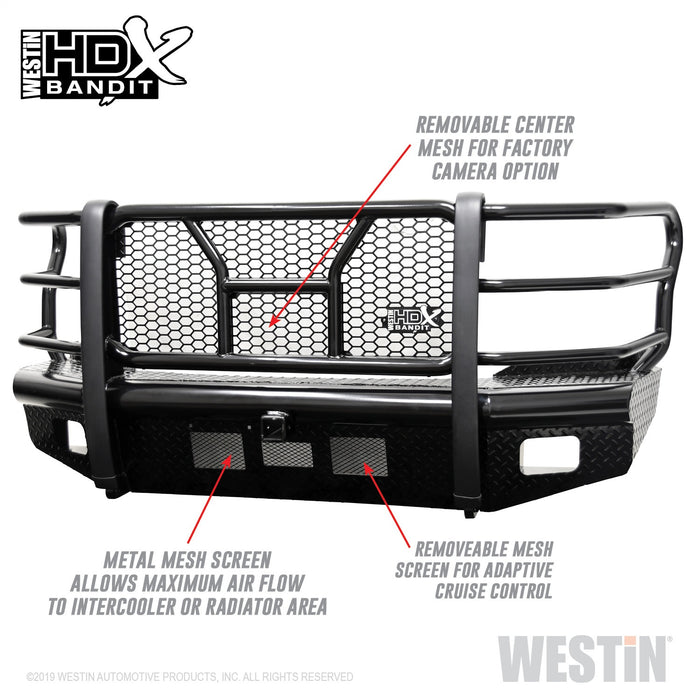 Westin 58-31105 HDX Bandit Front Bumper; Textured Black; - Truck Part Superstore