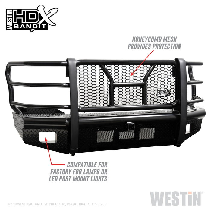 Westin 58-31105 HDX Bandit Front Bumper; Textured Black; - Truck Part Superstore