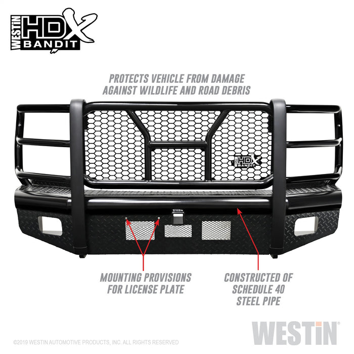 Westin 58-31105 HDX Bandit Front Bumper; Textured Black; - Truck Part Superstore