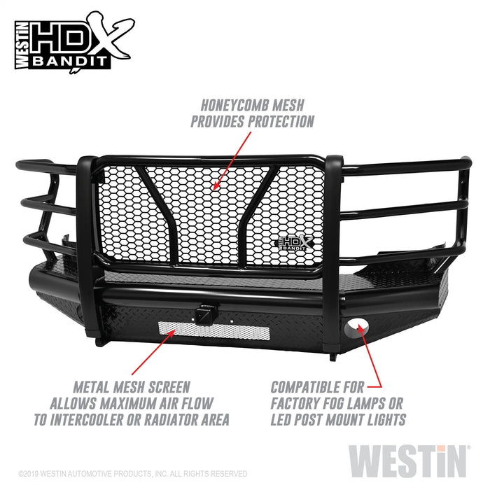 Westin 58-31115 HDX Bandit Front Bumper; Textured Black; - Truck Part Superstore