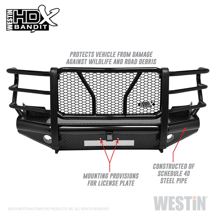 Westin 58-31115 HDX Bandit Front Bumper; Textured Black; - Truck Part Superstore