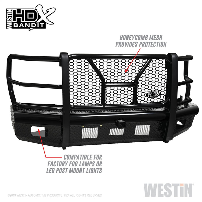 Westin 58-31125 HDX Bandit Front Bumper; Textured Black; - Truck Part Superstore