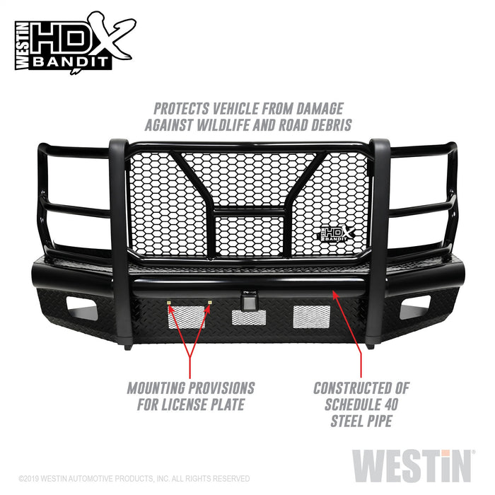 Westin 58-31125 HDX Bandit Front Bumper; Textured Black; - Truck Part Superstore