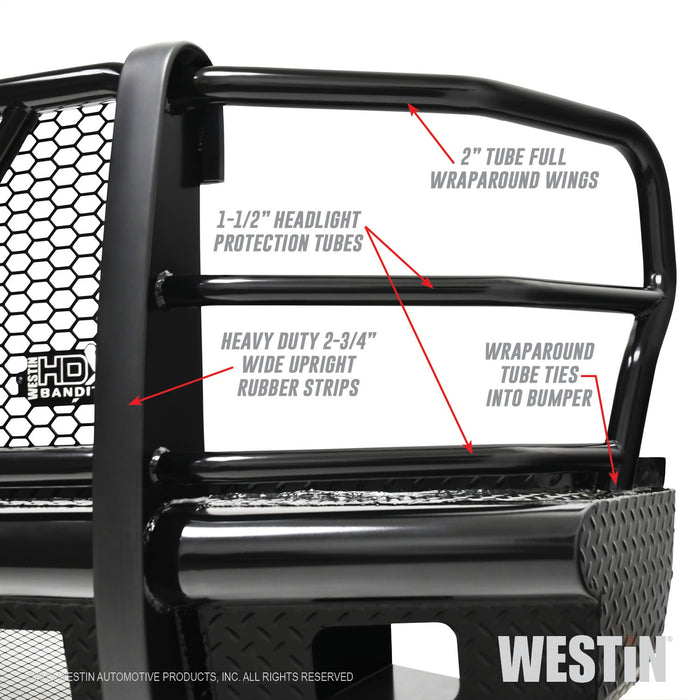 Westin 58-31125 HDX Bandit Front Bumper; Textured Black; - Truck Part Superstore