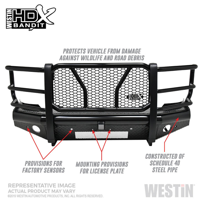 Westin 58-31135 HDX Bandit Front Bumper; Textured Black; - Truck Part Superstore