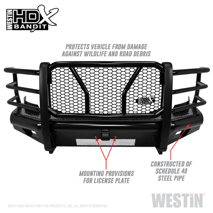 Westin 58-31145 HDX Bandit Front Bumper; Textured Black; - Truck Part Superstore