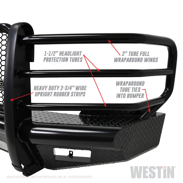 Westin 58-31145 HDX Bandit Front Bumper; Textured Black; - Truck Part Superstore