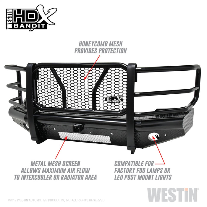 Westin 58-31155 HDX Bandit Front Bumper; Textured Black; - Truck Part Superstore