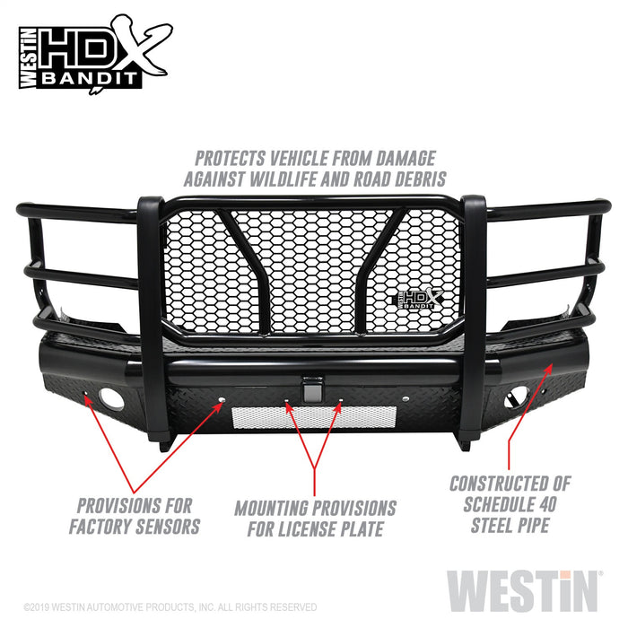 Westin 58-31155 HDX Bandit Front Bumper; Textured Black; - Truck Part Superstore