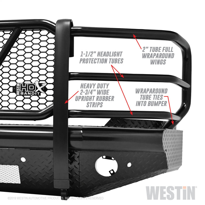 Westin 58-31155 HDX Bandit Front Bumper; Textured Black; - Truck Part Superstore