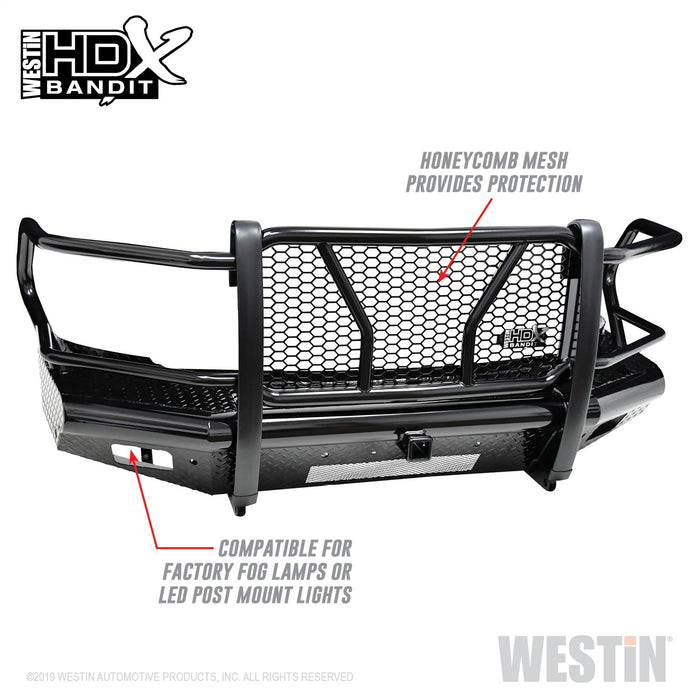 Westin 58-31175 HDX Bandit Front Bumper; Textured Black; - Truck Part Superstore