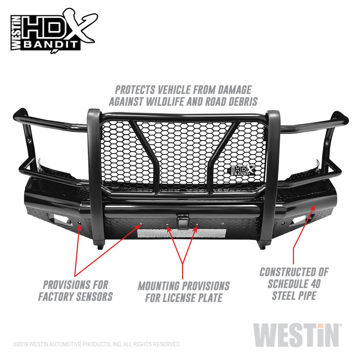 Westin 58-31175 HDX Bandit Front Bumper; Textured Black; - Truck Part Superstore