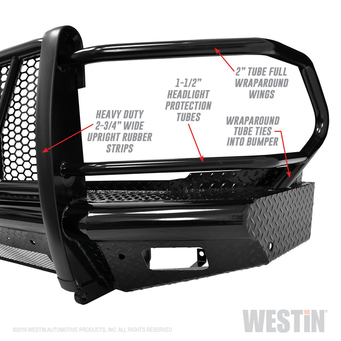 Westin 58-31175 HDX Bandit Front Bumper; Textured Black; - Truck Part Superstore