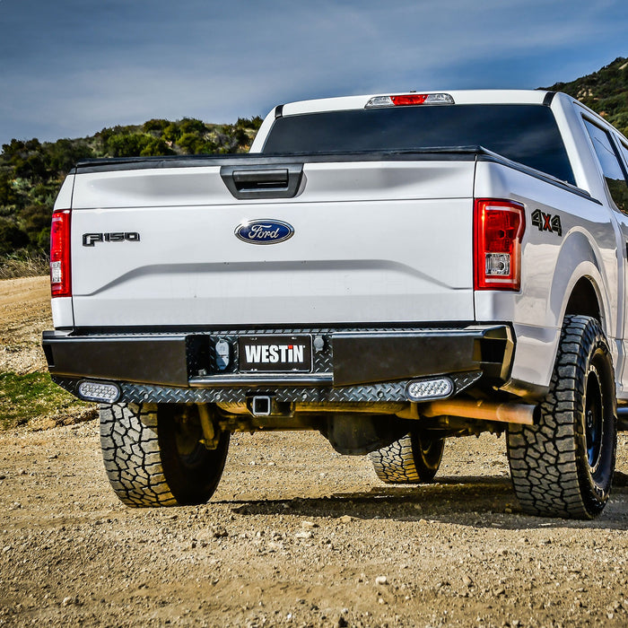 Westin 58-341105 HDX Bandit Rear Bumper; Steel; Black; Incl. Hardware; - Truck Part Superstore